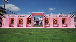 Design render of the Messi x Stanley Locker Room activation, Sydney