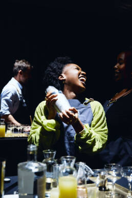 guest shaking a cocktail at the masterclass, AC Hotels x Millie Tang masterclass weekend, AC Hotel by Marriott Melbourne Southbank. Photo Killa Kreative