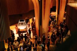 the crowd from above, Geely EX2 Australian launch produced by DRAW Productions at The Cutaway, Barangaroo