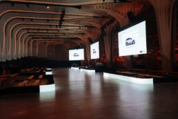 the empty runway before the show, Geely EX2 Australian launch produced by DRAW Productions at The Cutaway, Barangaroo