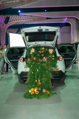 florals in the EX2, Geely EX2 Australian launch produced by DRAW Productions at The Cutaway, Barangaroo